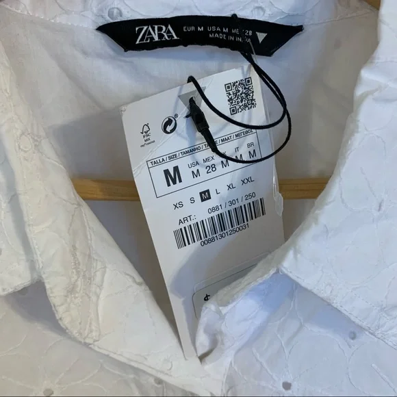 NWT Zara Eyelet Cutwork Embroidery Romper in White, Size M - Picture 9 of 14